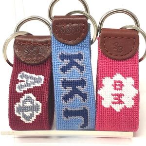 Monogrammed Needlepoint Key Fob